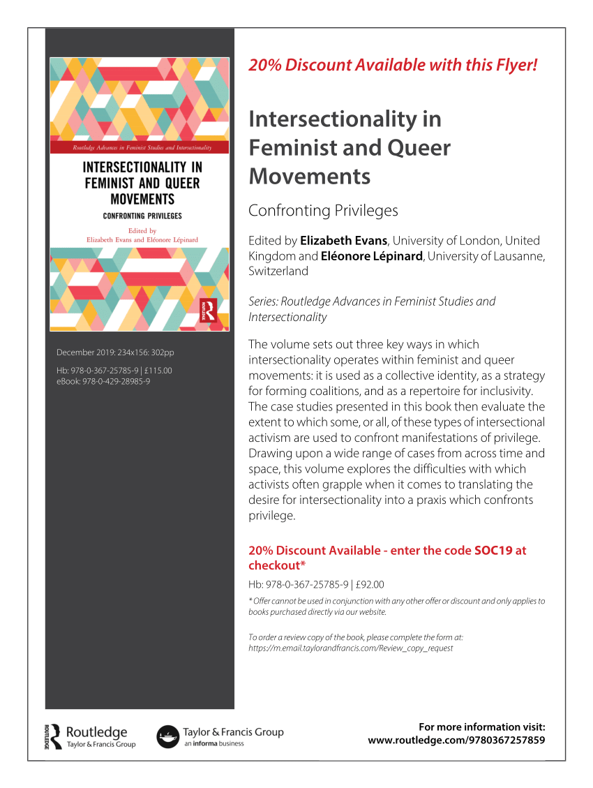 Pdf Intersectionality In Feminist And Queer Movements Confronting Privileges 8027