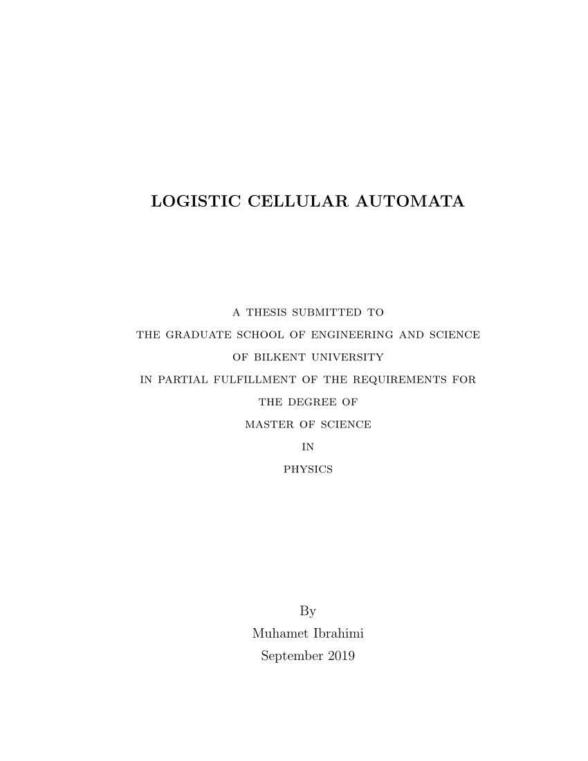 Pdf Logistic Cellular Automata