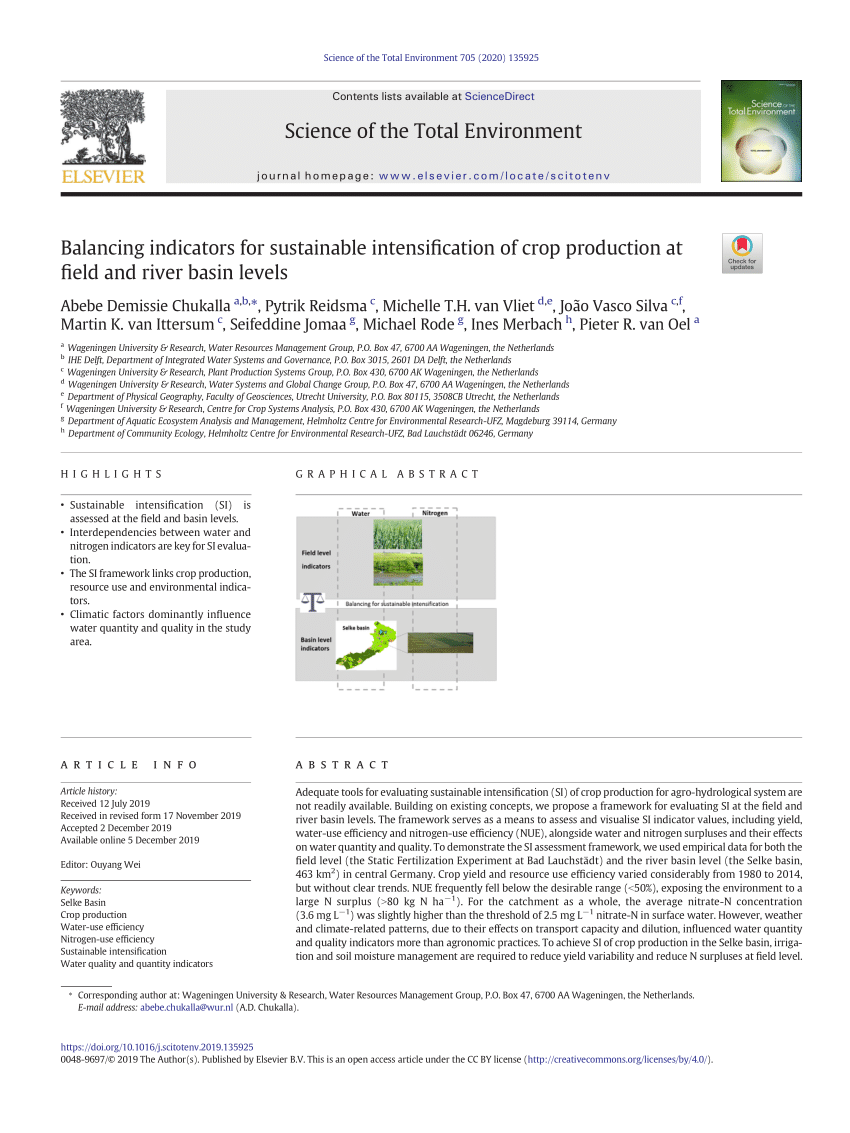 Frontiers  Gap analysis and methodological framework to assess and develop  water centric sustainable agricultural intensification pathways in Sub-Saharan  Africa