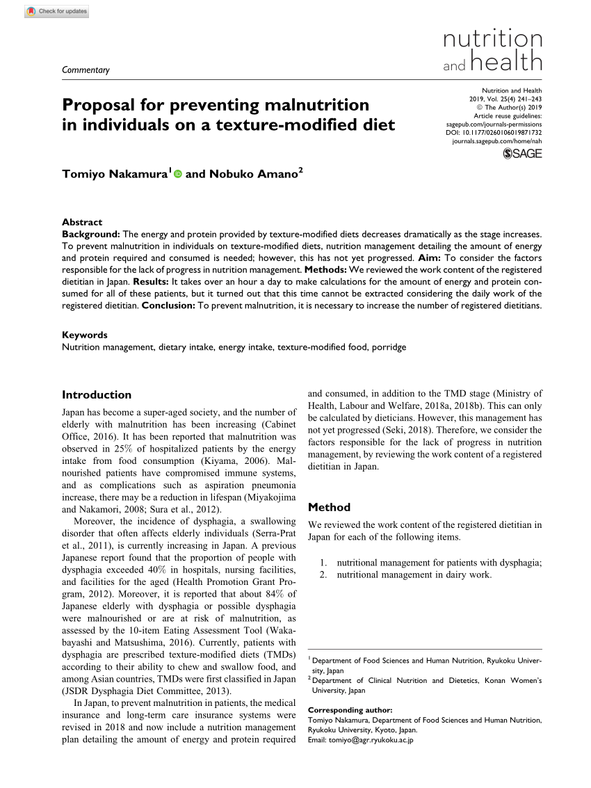 research proposal of malnutrition