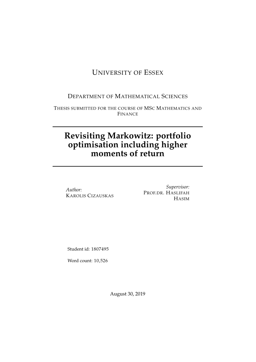 mathematical finance thesis