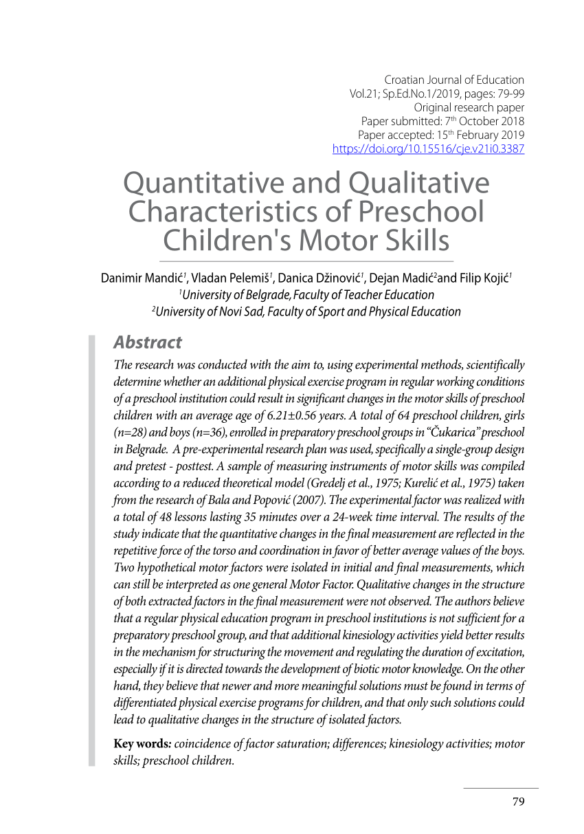 (PDF) Quantitative and Qualitative Characteristics of Preschool Sns-Brigh10