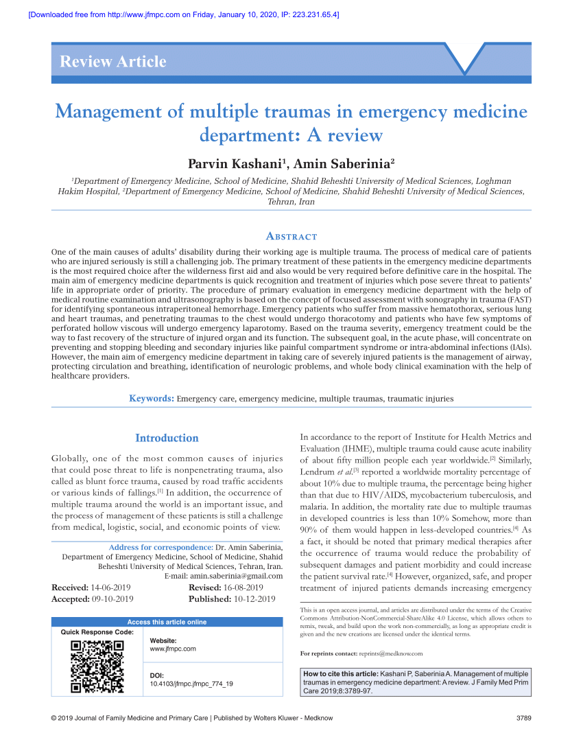 thesis topic in emergency medicine
