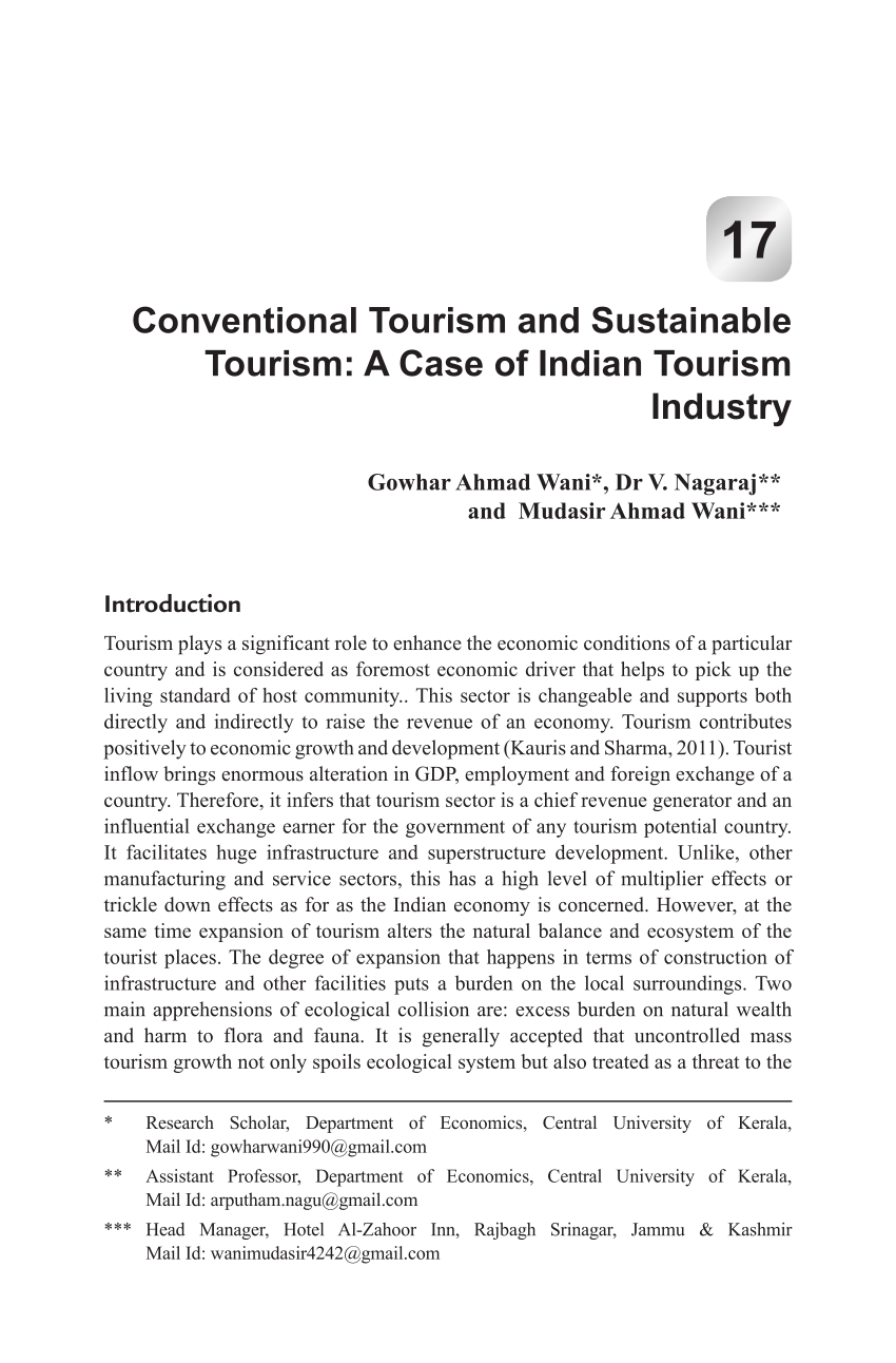 essay on sustainable tourism in india