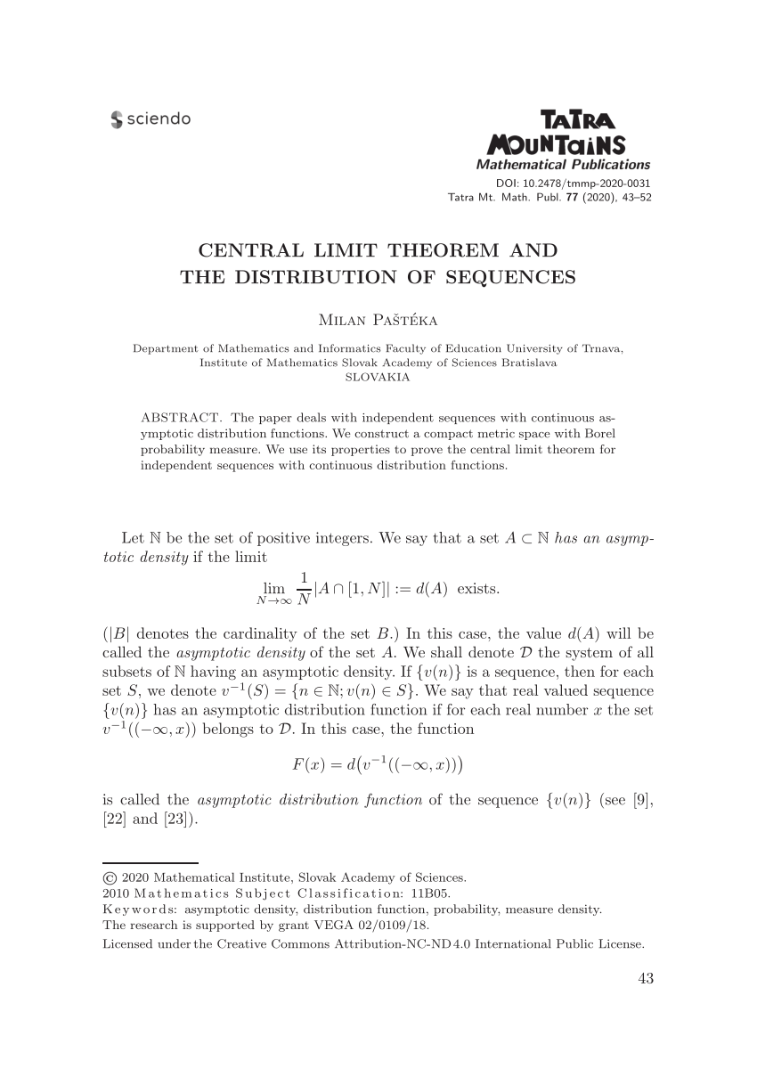 pdf-central-limit-theorem-and-the-distribution-of-sequences