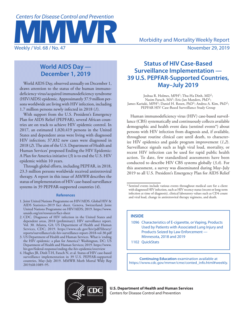 (PDF) Morbidity and Mortality Weekly Report