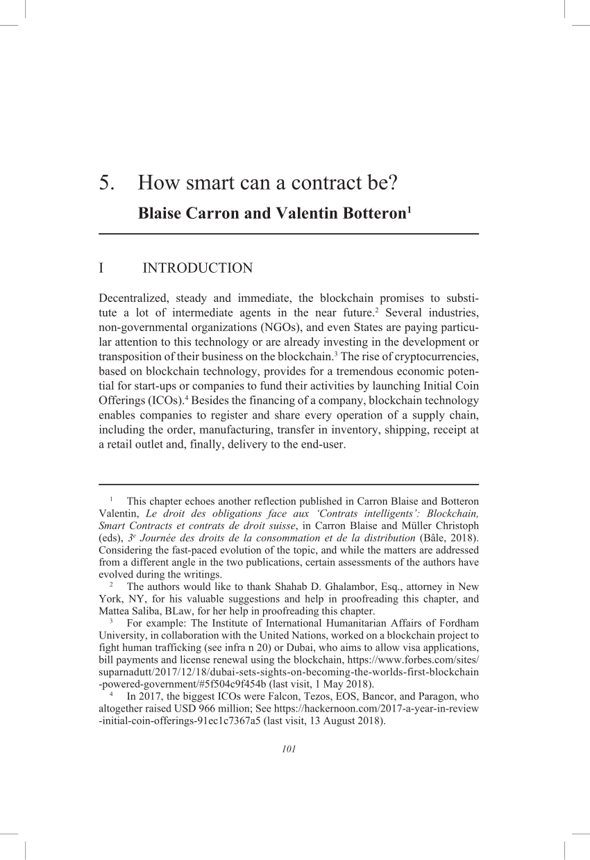 Pdf 5 How Smart Can A Contract Be
