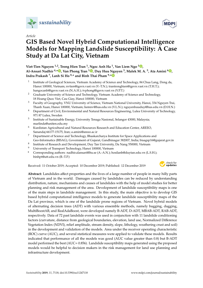 Sens nou meandru tenis  PDF) GIS Based Novel Hybrid Computational Intelligence Models for Mapping  Landslide Susceptibility: A Case Study at Da Lat City, Vietnam