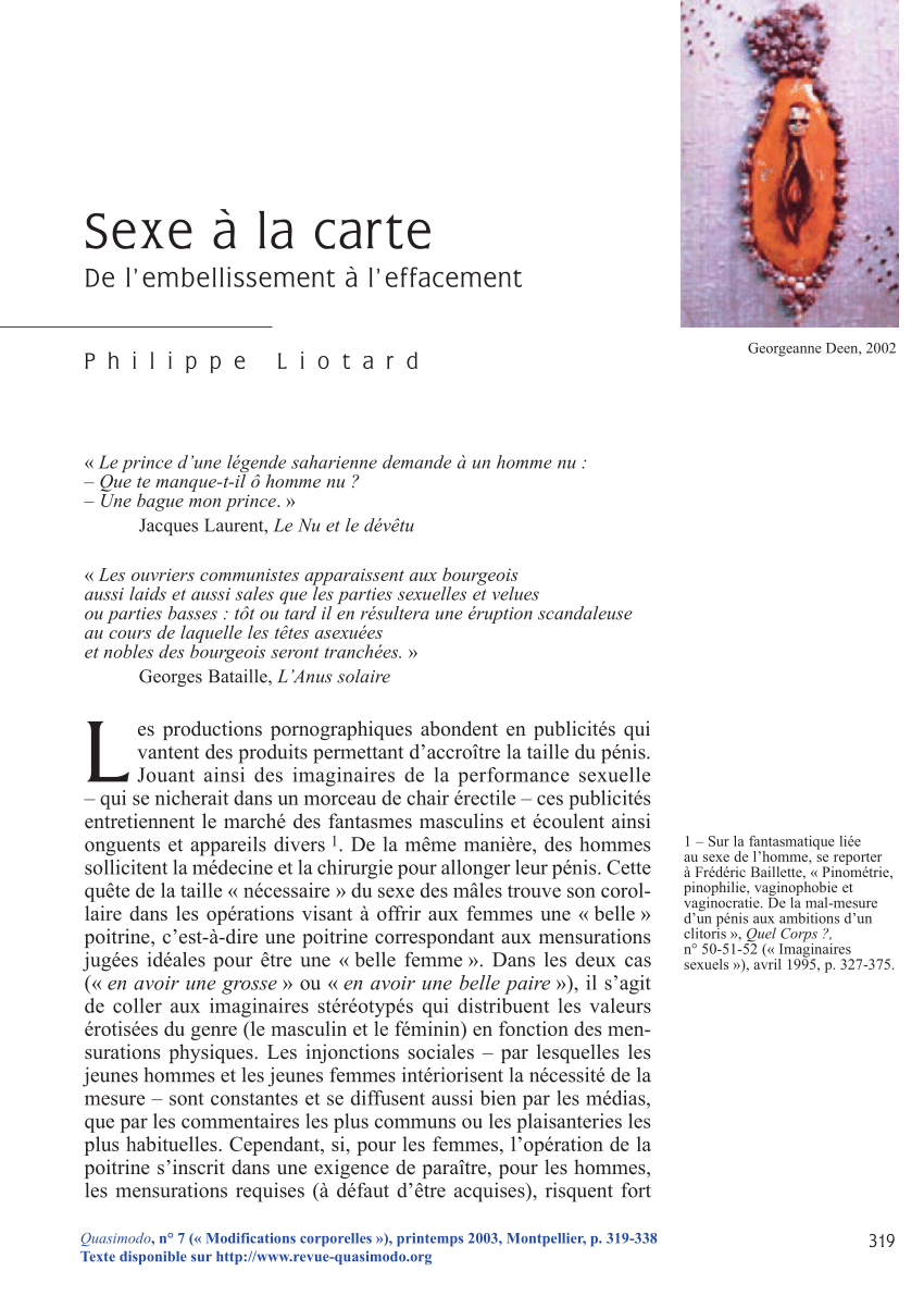 PDF) Sexe a la carte De lembellissement à leffacement