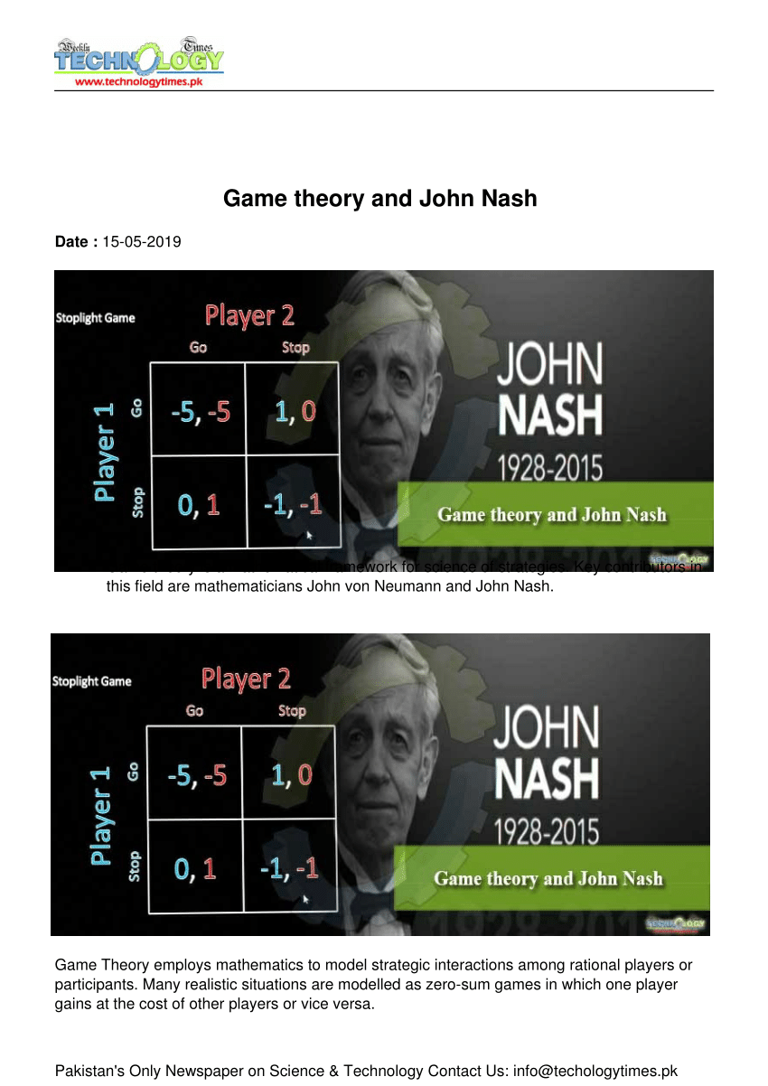 john nash game theory dissertation
