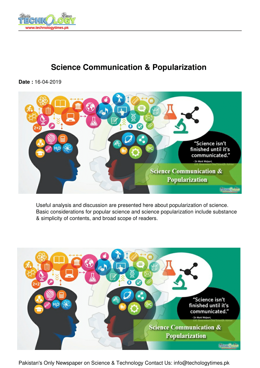 (PDF) Science Communication & Popularization