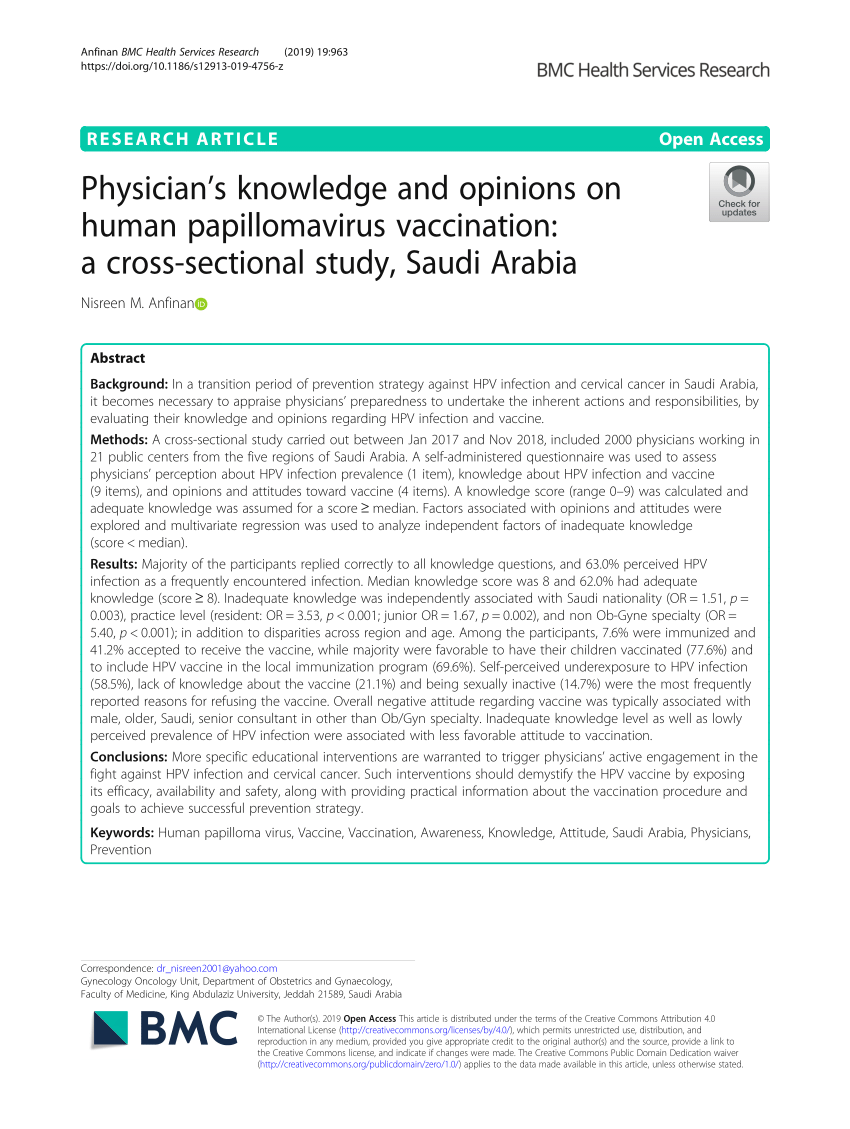 Human papillomavirus vaccine in saudi arabia.