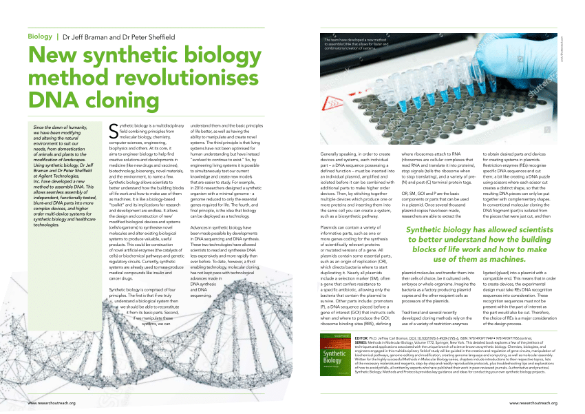 PDF New Synthetic Biology Method Revolutionises DNA Cloning Biology