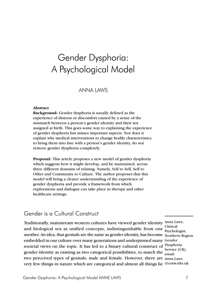 thesis about gender dysphoria