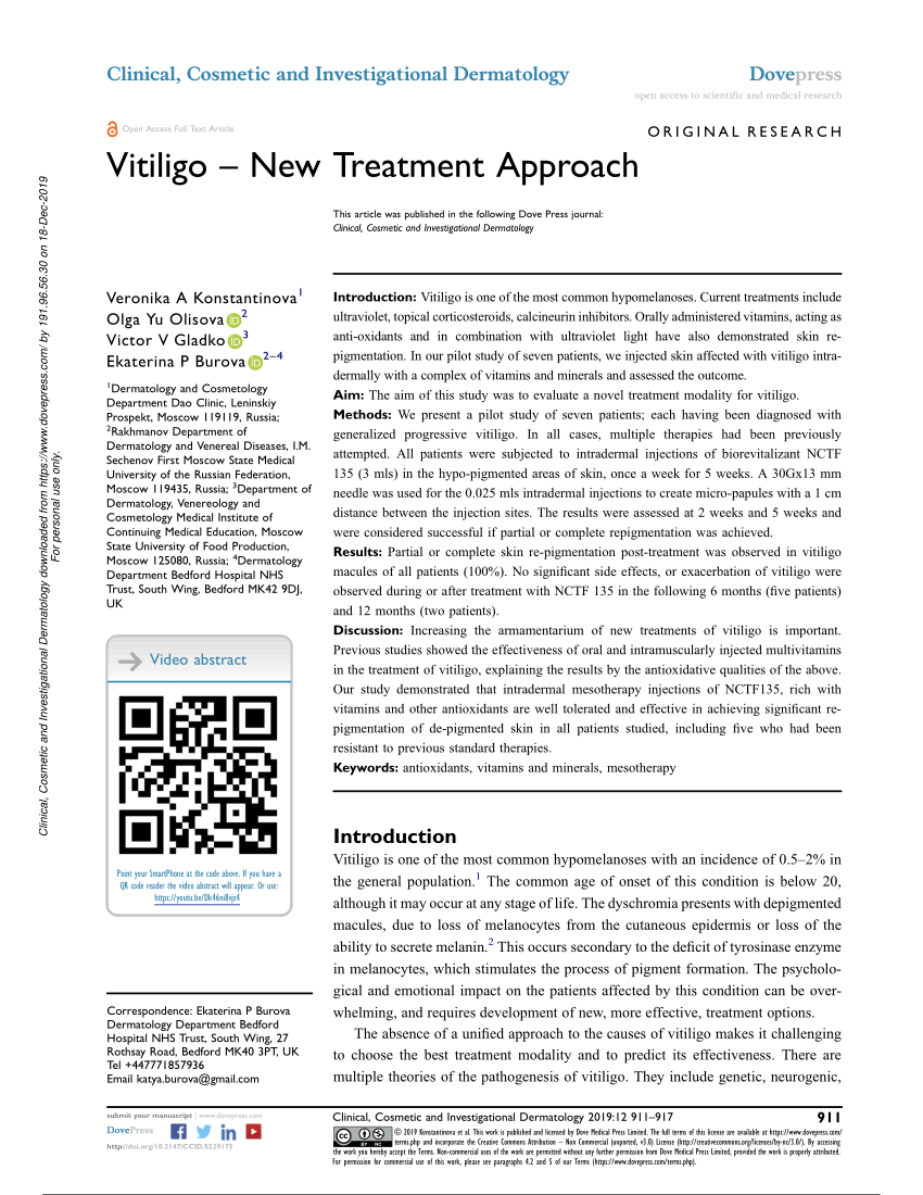 (PDF) Vitiligo New Treatment Approach