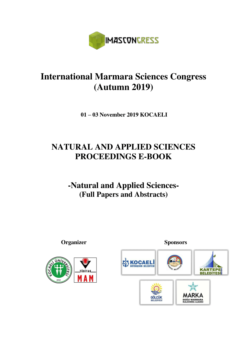 pdf natural and applied sciences proceedings e book natural and applied sciences full papers and abstracts organizer sponsors