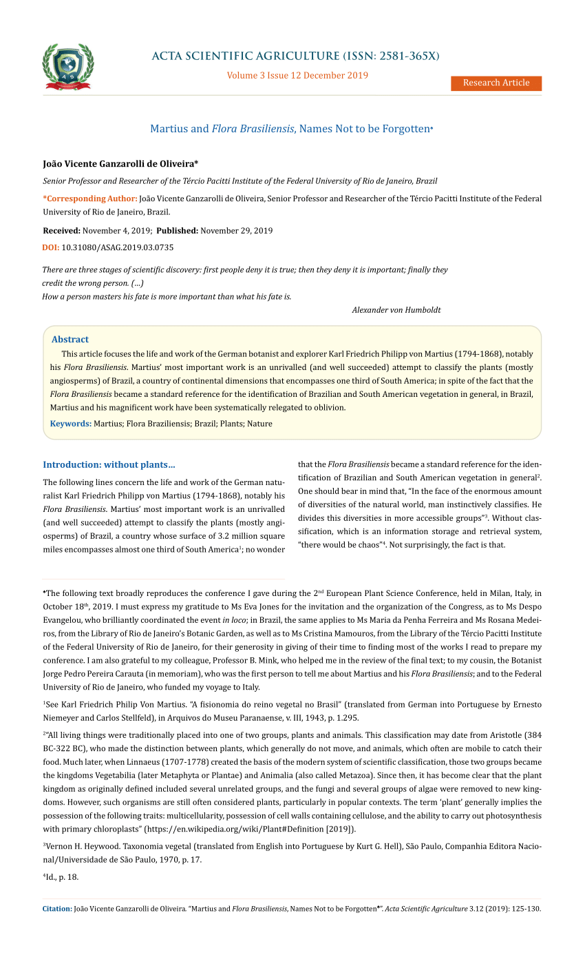 (PDF) ACTA SCIENTIFIC AGRICULTURE (ISSN 2581365X)