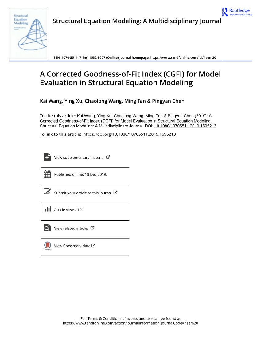 Full article: A Corrected Goodness-of-Fit Index (CGFI) for Model Evaluation  in Structural Equation Modeling
