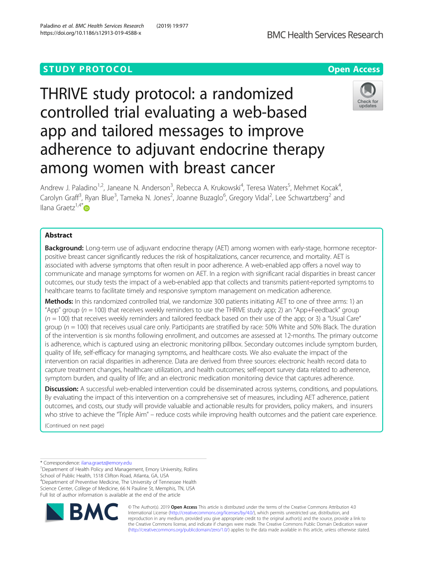 PDF) THRIVE study protocol: A randomized controlled trial
