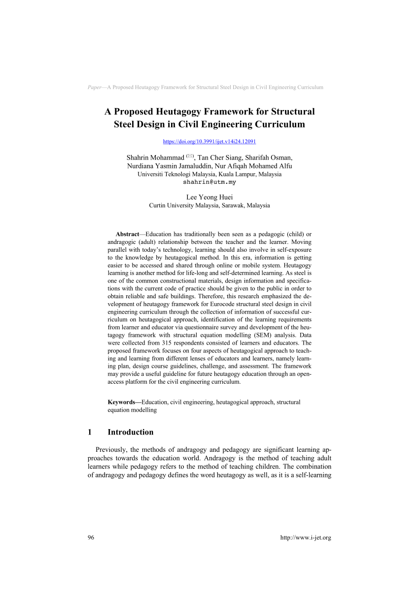 PDF) A Proposed Heutagogy Framework for Structural Steel Design in 