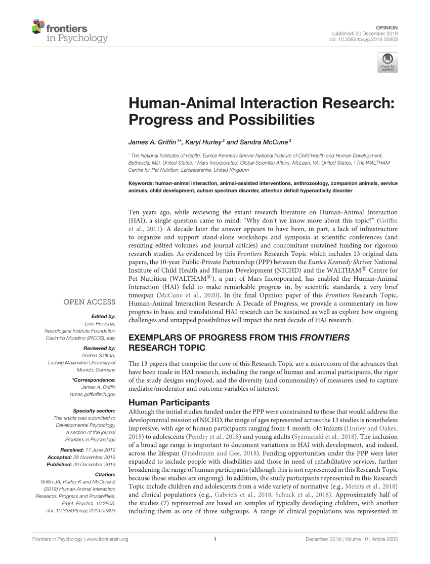 animal topics for research papers