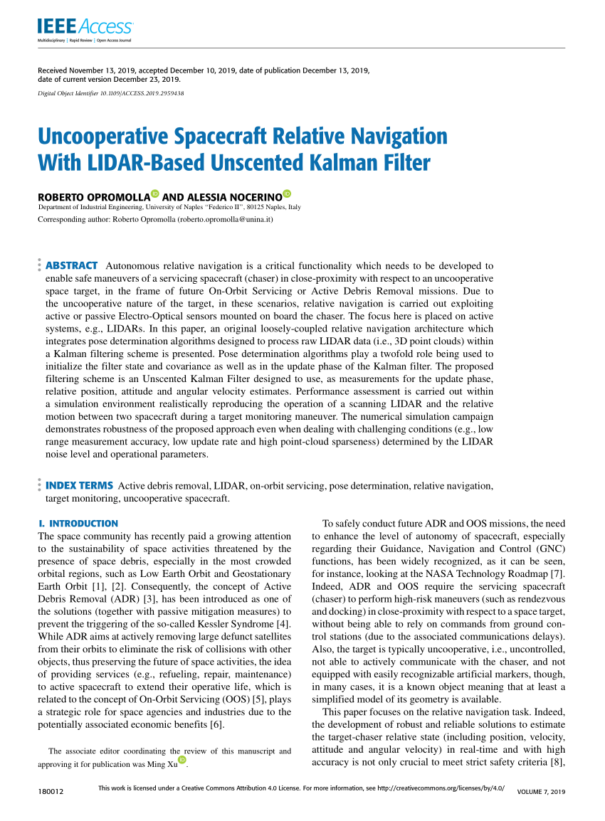PDF) Uncooperative Spacecraft Relative Navigation With LIDAR-Based 