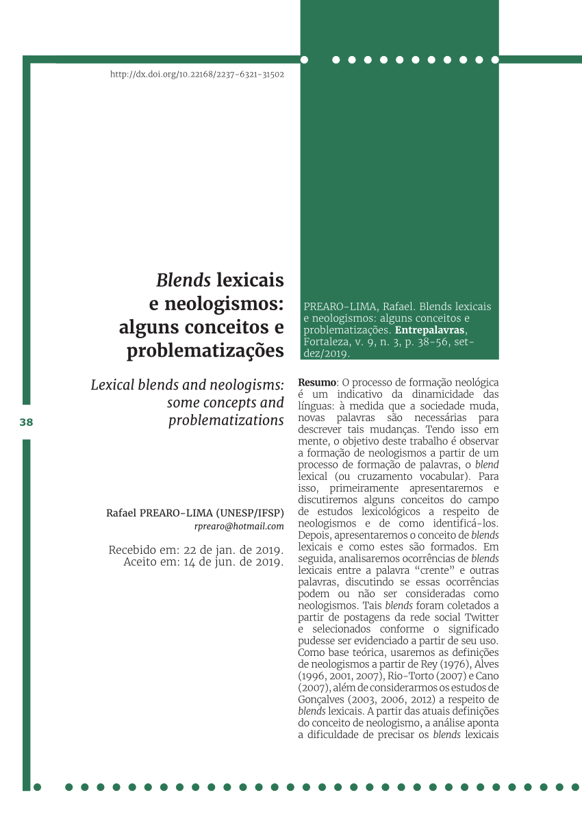 Atuais tendências em formação de palavras