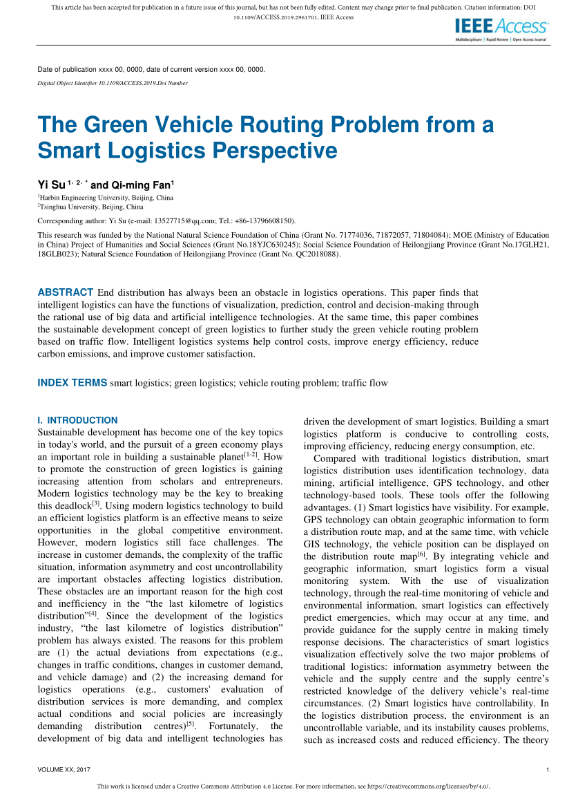 literature review on the vehicle routing problem in the green transportation context