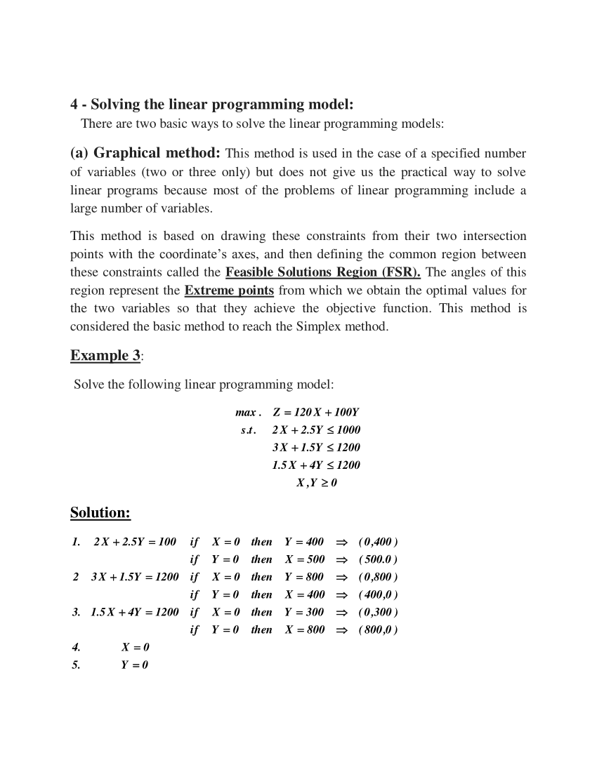 Linear Program Model