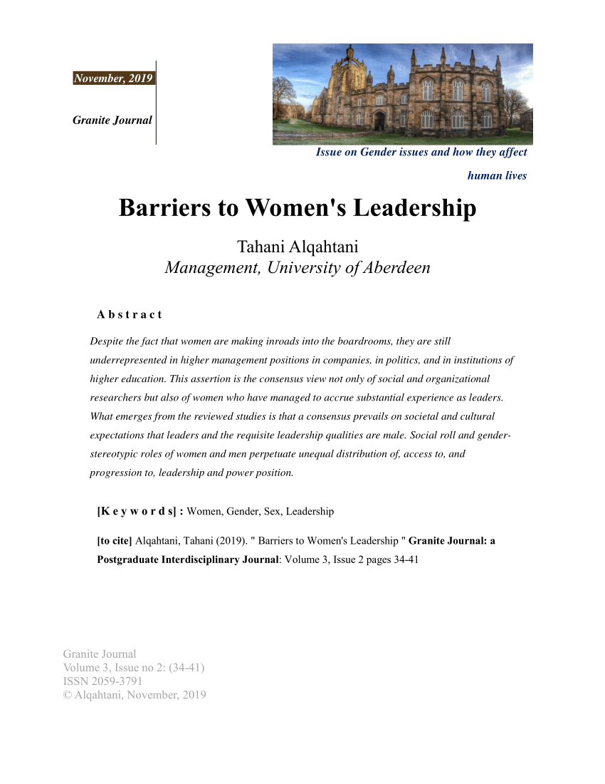 barriers to female leadership dissertation