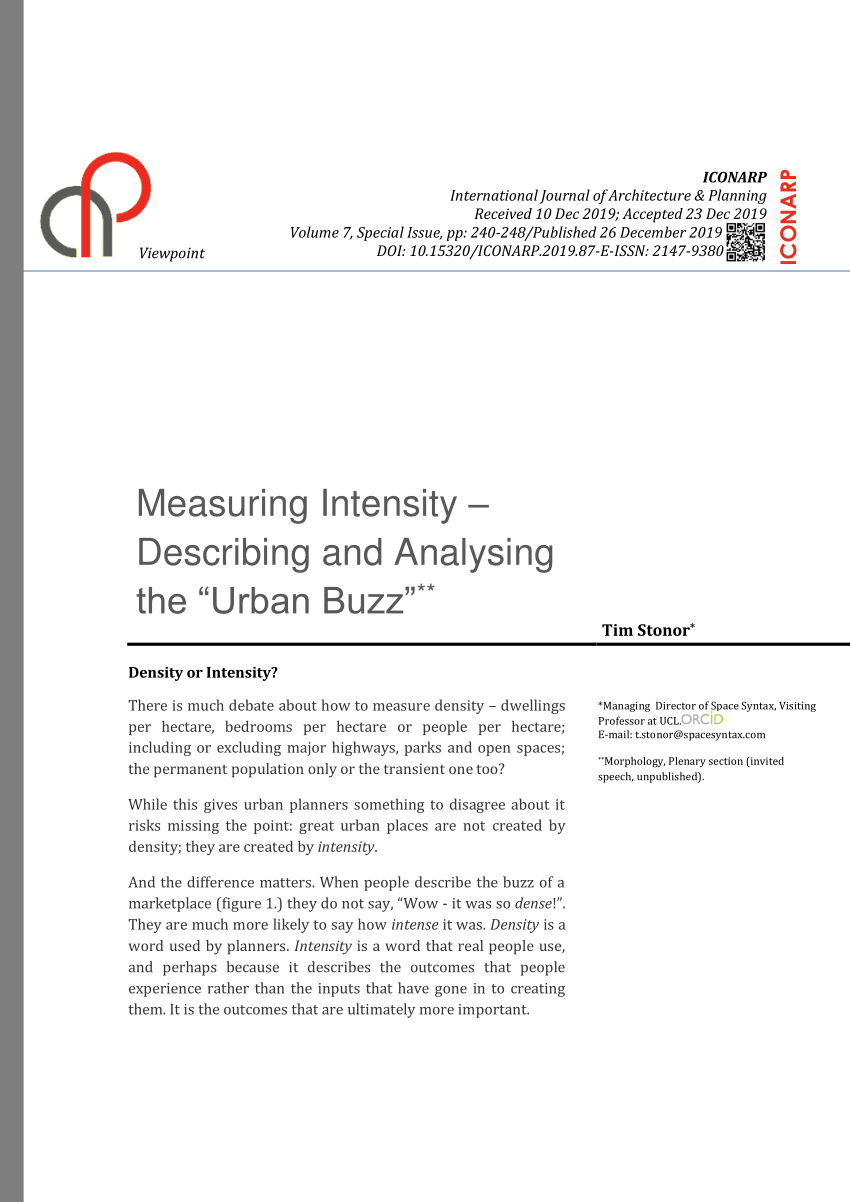 PDF) Measuring Intensity - Describing and Analysing the 