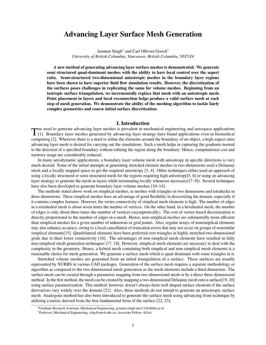 a– c) Individual layers are first generated according to mesh