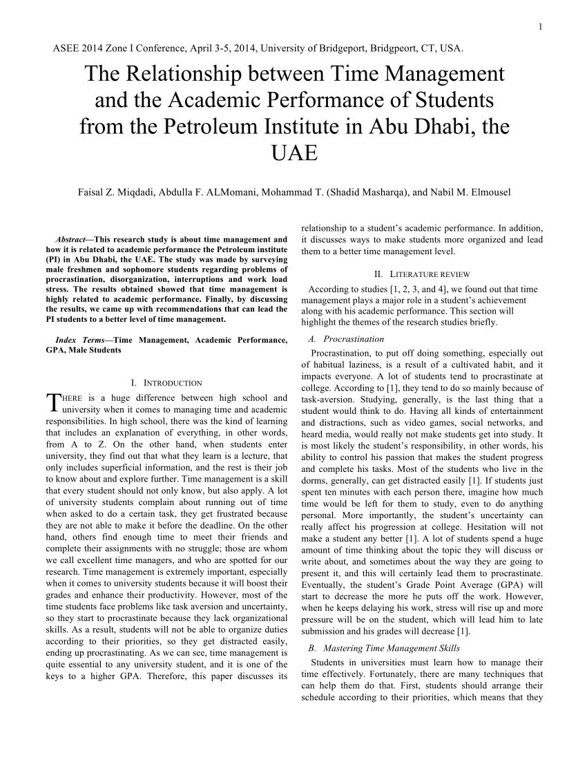 Relationship Between Students And Academic Performance Of
