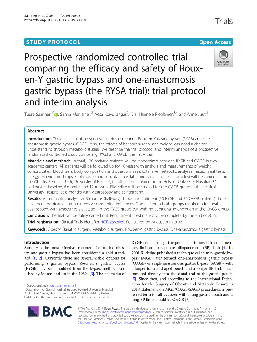 Pdf Prospective Randomized Controlled Trial Comparing The Efficacy And Safety Of Roux En Y Gastric Bypass And One Anastomosis Gastric Bypass The Rysa Trial Trial Protocol And Interim Analysis - bypassed roblox ids 2019 june/july