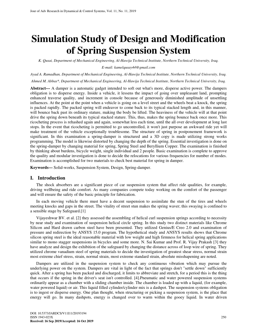 suspension design research paper