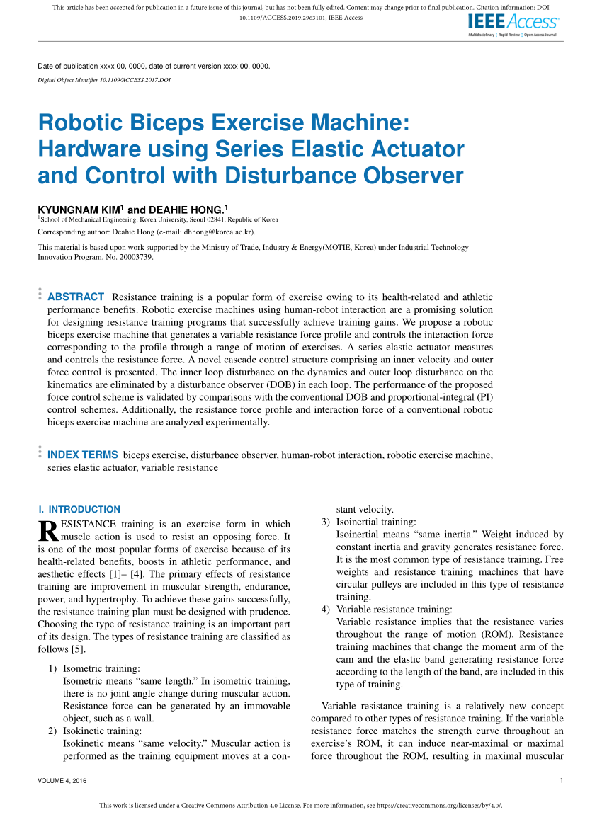 PDF) Robotic Biceps Exercise Machine: Hardware Using Series ...