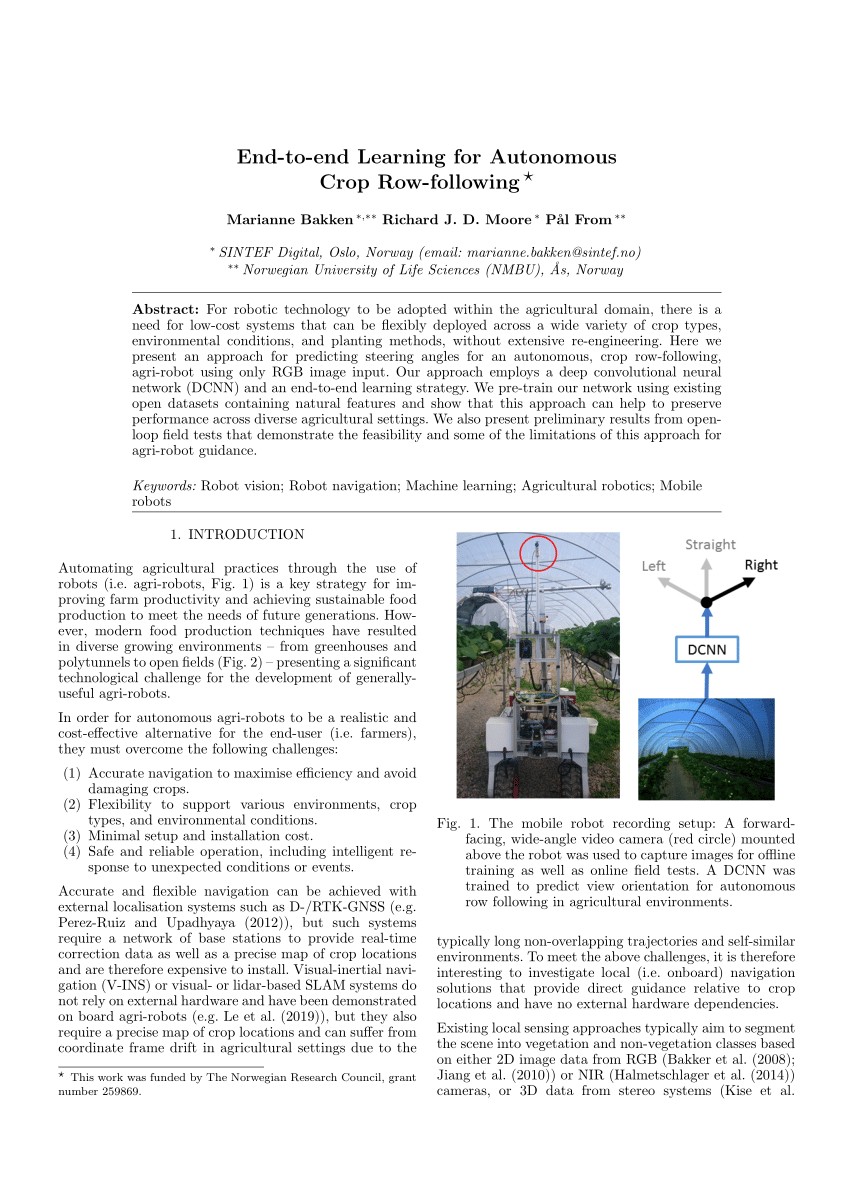 A low‐cost and efficient autonomous row‐following robot for food production  in polytunnels - Le - 2020 - Journal of Field Robotics - Wiley Online  Library