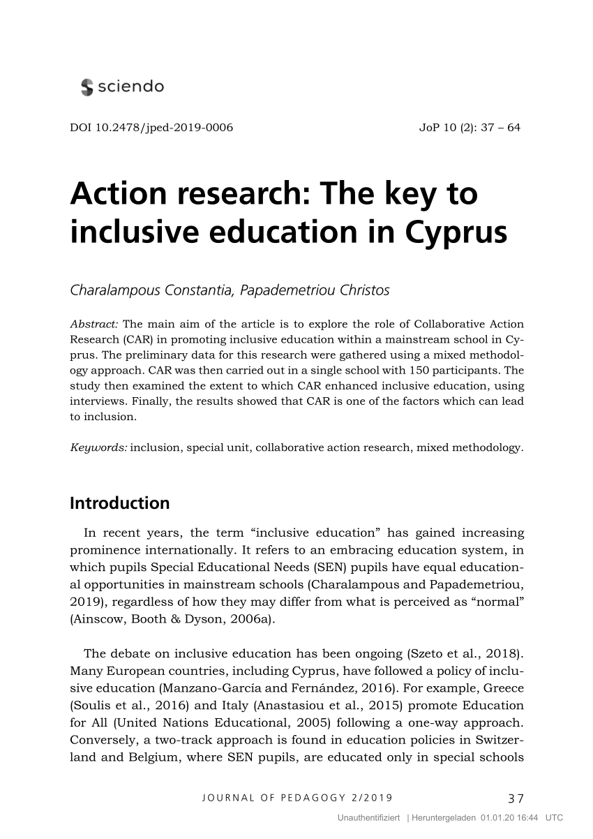sample research paper on inclusive education