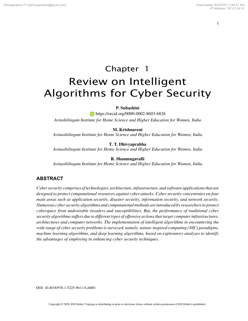 research paper on network security algorithm