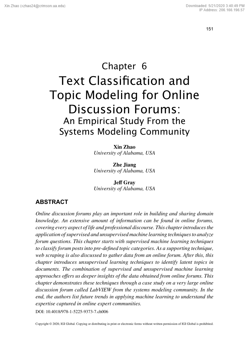 PDF Text Classification and Topic Modeling for Online Discussion ...