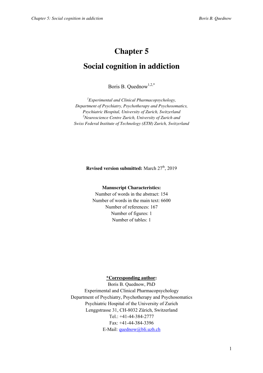 PDF) Social cognition in addiction