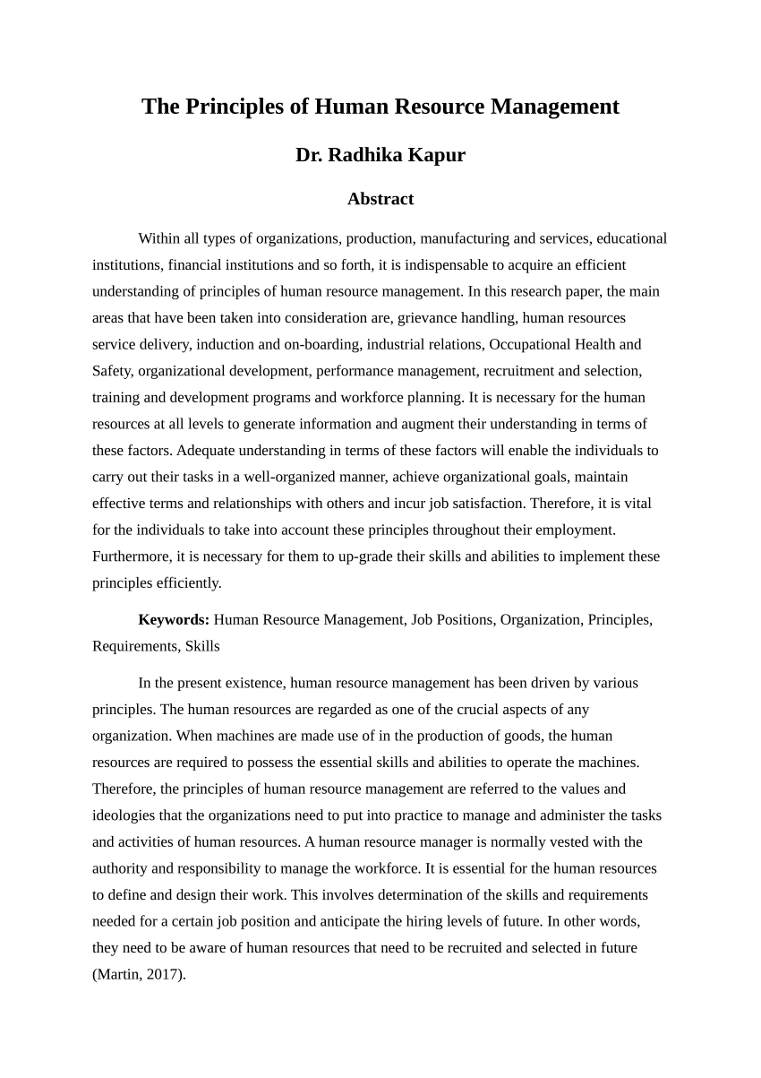 human resource management thesis pdf