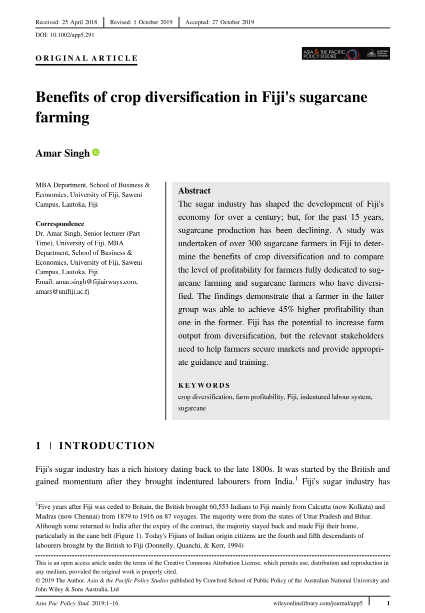 research paper on crop diversification