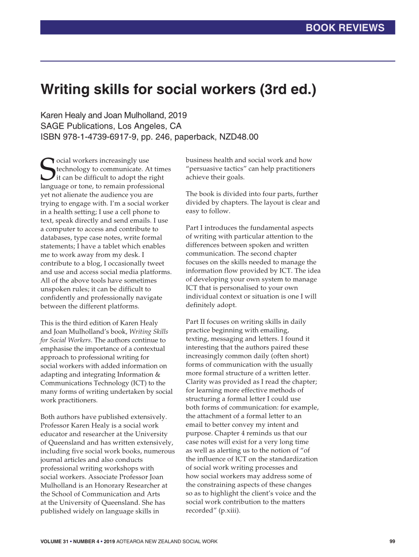 professional writing in social work