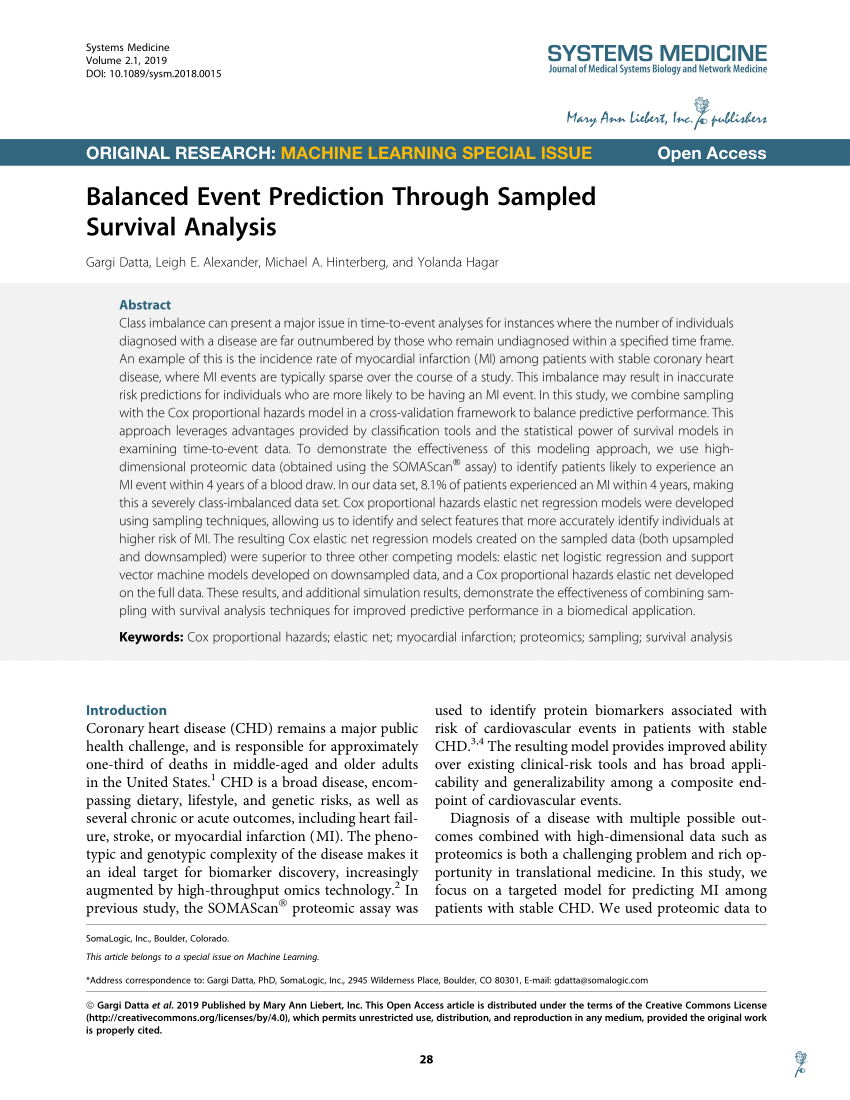 Pdf Balanced Event Prediction Through Sampled Survival Analysis