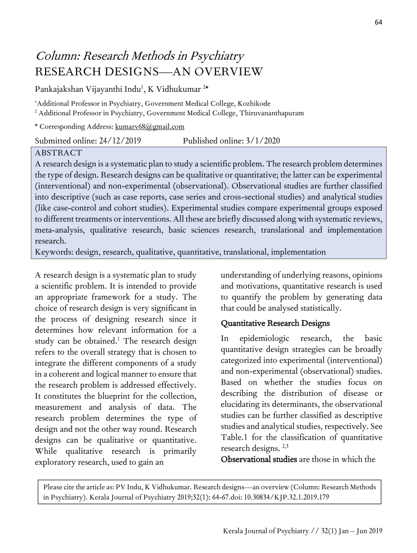 articles on research design