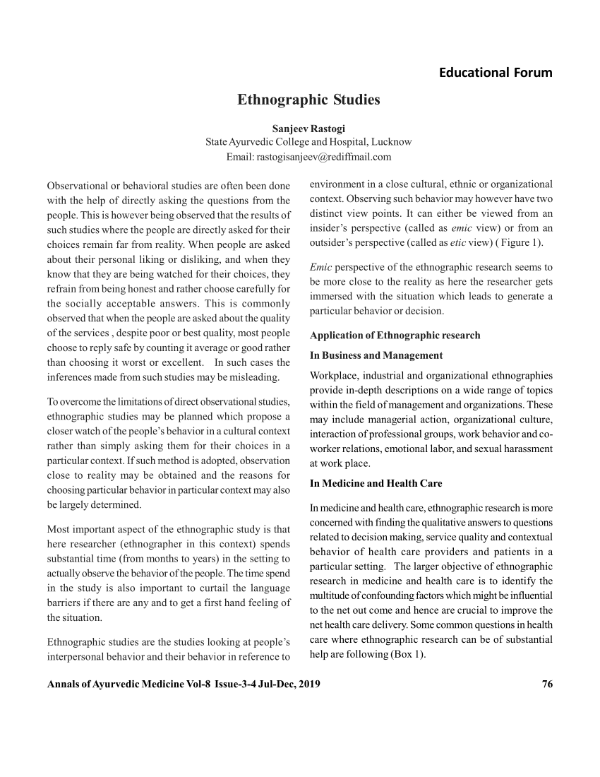 ethnographic thesis pdf