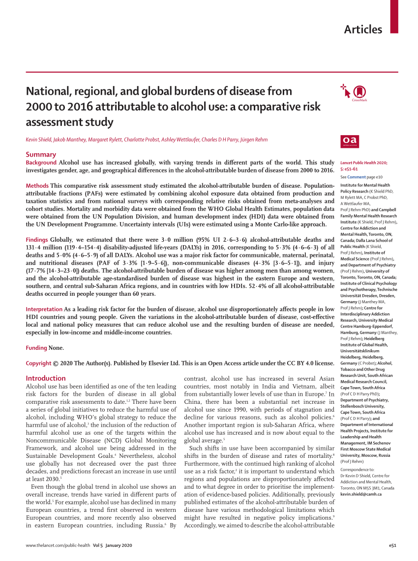Pdf National Regional And Global Burdens Of Disease From 2000 To 2016 Attributable To