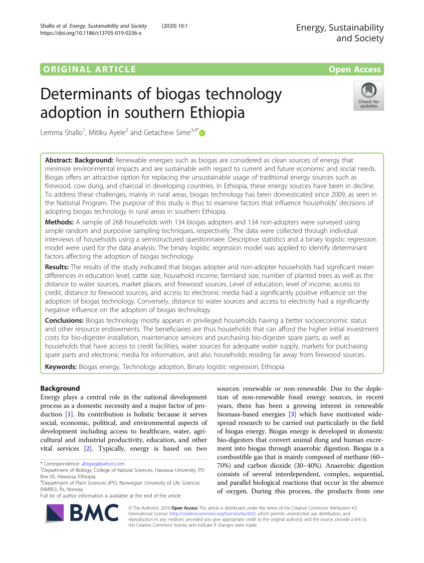 research paper on biogas technology