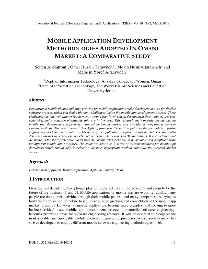 research paper on mobile application development
